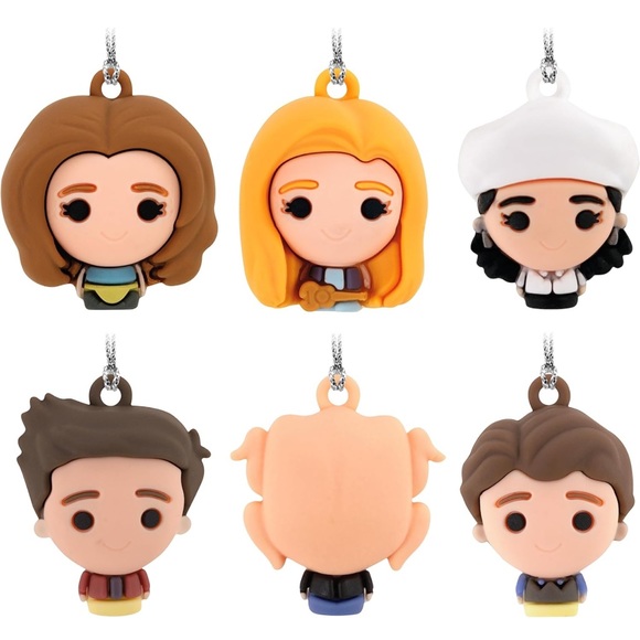 NIB Hallmark Friends Miniature Christmas Ornaments, Set of 6 - Picture 3 of 5